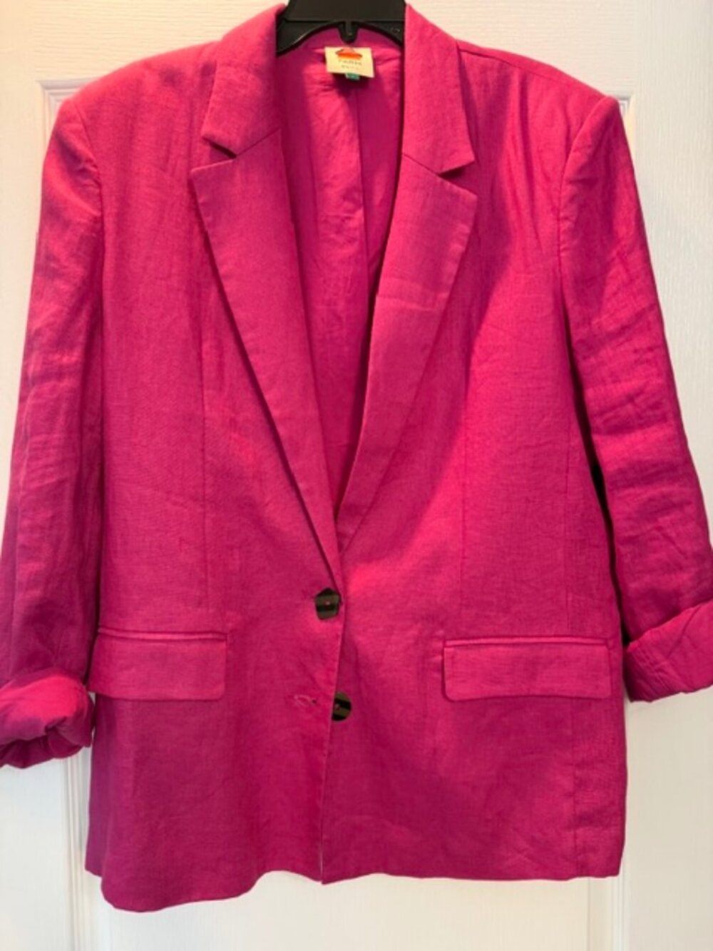 Beautiful Hot Pink Linen Farm Rio Blazer